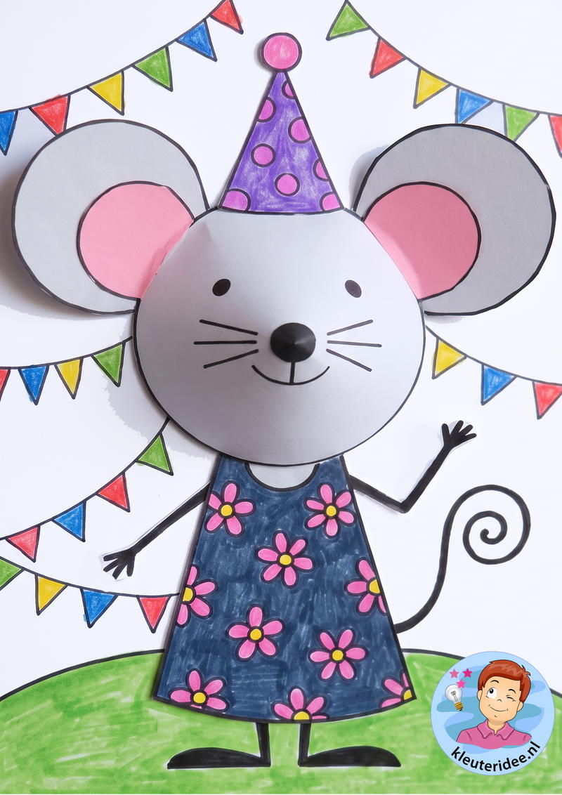 Muis is jarig een show voor muis knutselwerkje kleuteridee